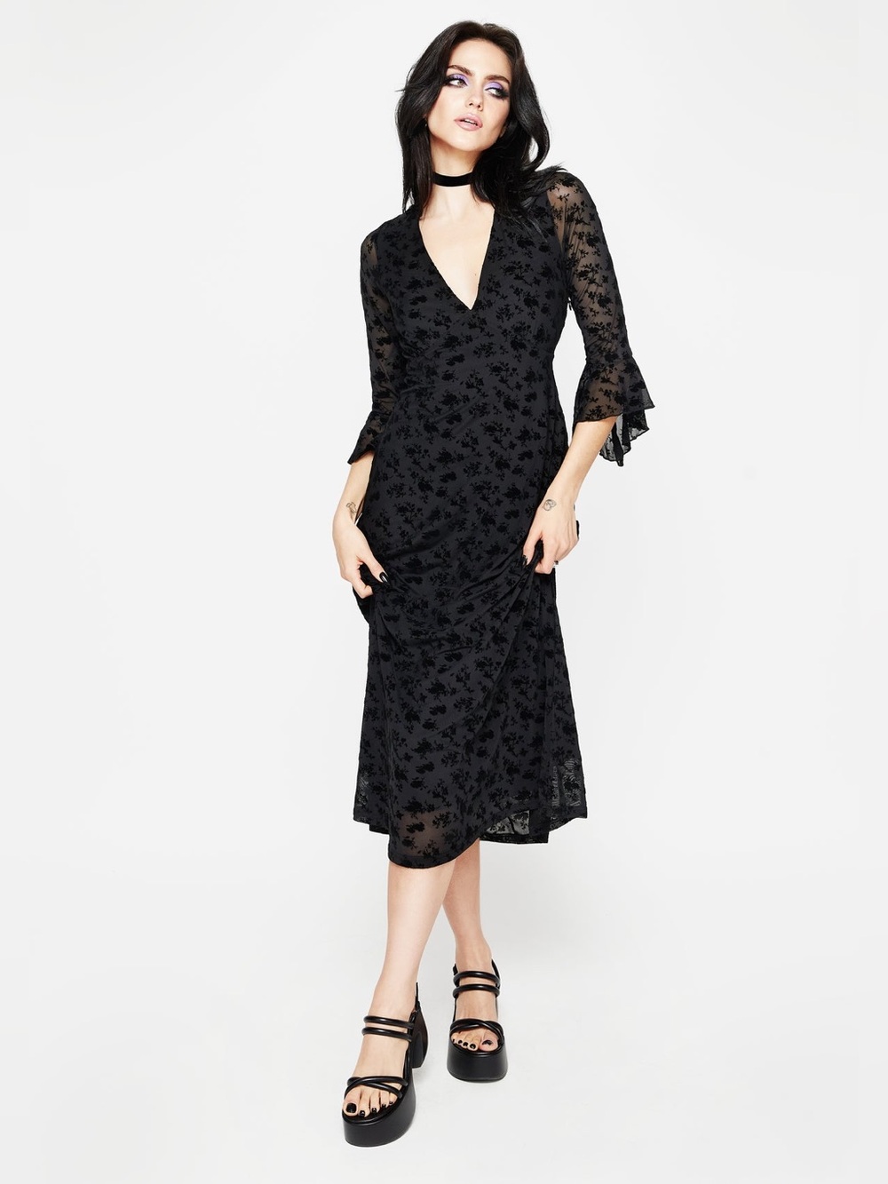 NEW! Disturbia Conduit Floral Mesh Layered Midaxi Dress 2